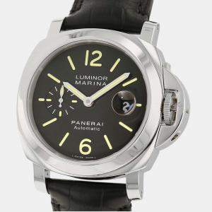Panerai Black Stainless Steel Luminor Marina PAM00104 Men's Wristwatch 44 MM