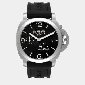 Panerai Black Stainless Steel Luminor Automatic Men's Wristwatch 44 mm