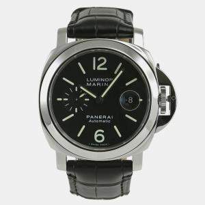 Panerai Black Stainless steel Luminor PAM00104 Automatic Men's Wristwatch 44mm
