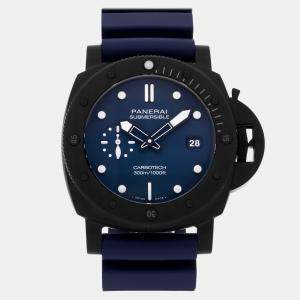 Panerai Blue Carbon Fiber Submersible PAM01232 Automatic Men's Wristwatch 44 mm