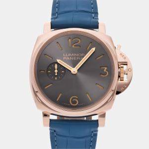 Panerai Grey 18k Rose Gold  Luminor PAM00677 Manual Winding Men's Wristwatch 42 mm