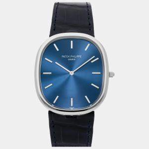 Patek Philippe Blue Platinum Golden Ellipse 5738P-001 Automatic Men's Wristwatch 34 mm