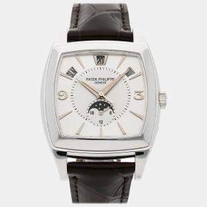 Patek Philippe Silver 18k White Gold Gondolo 5135G-001 Automatic Men's Wristwatch 38 mm