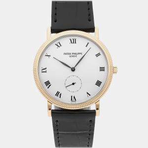 Patek Philippe White 18k Yellow Gold Calatrava 3919J-00 Manual Winding Men's Wristwatch 33 mm