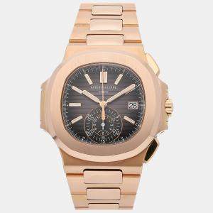 Patek Philippe Black 18k Rose Gold Nautilus Automatic Men's Wristwatch 40 mm