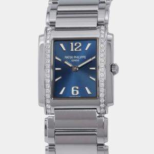 Patek Philippe Blue Stainless Steel Twenty-4 4910/1200A-001 Quartz Men's Wristwatch 25 mm