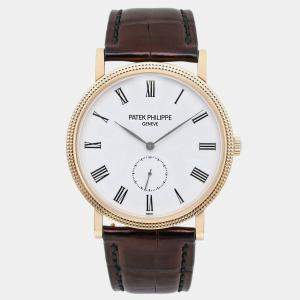 Patek Philippe White 18k Yellow Gold Calatrava 5119J-001 Manual Winding Men's Wristwatch 36 mm