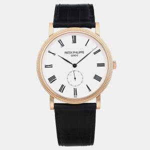 Patek Philippe White 18k Rose Gold Calatrava 5119R-001 Manual Winding Men's Wristwatch 36 mm