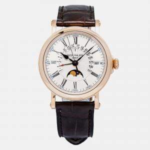 Patek Philippe Perpetual Calendar 5159R Automatic Silver 18k Rose Gold Men's Wristwatch 38 mm