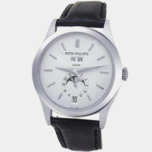 Patek Philippe Annual Calendar 5396G-011 Automatic Silver 18k White Gold Men's Wristwatch 38.5 mm