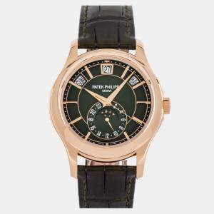 Pre Owned Pre-Owned Patek Philippe Complications Annual Calendar Moon Phases 5205R-011 Men's Watch Automatic 40 mm