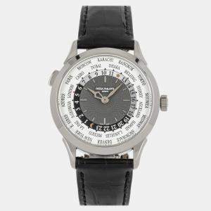 Pre Owned Pre-Owned Patek Philippe Complications World Time 5230G-014 Silver Automatic 18k White Gold Men's Wristwatch 38 MM