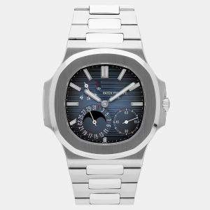 Pre Owned Pre-Owned Patek Philippe Nautilus Moonphase 5712/1A-001 Black, Blue Automatic Stainless Steel Men's Wristwatch 40 MM