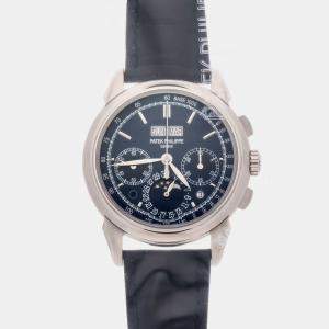 Pre Owned Patek Philippe Grand Complications Perpetual Calendar Chronograph 5270G-014 Blue 18K White Gold Manual Winding Men's Watches 41mm
