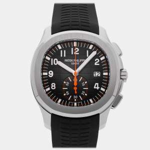 Pre Owned Patek Philippe Aquanaut 5968A-001 Black Stainless Steel Automatic Men's Watches 42mm