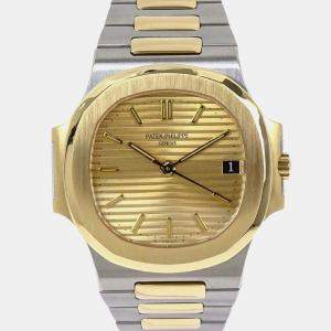 مملوكة مسبقًا Patek Philippe Nautilus 3800/1 Gold 18K Yellow Gold, Stainless Steel Automatic Men's Wristwatch 37mm