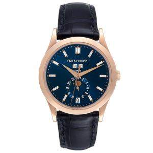 Patek Philippe Blue 18K Rose Gold Complications Annual Calendar 5396 Men's Wristwatch 39 MM