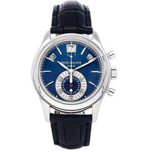 Patek Philippe Blue Platinum Complications Annual Calendar Chronograph 5960P-015 Men's Wristwatch 40.5 MM