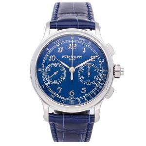 Patek Philippe Blue Platinum Grand Complications Split-Seconds Chronograph 5370P-011 Men's Wristwatch 41 MM