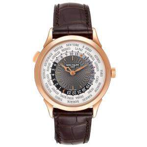 Patek Philippe Silver 18k Rose Gold World Time Complications 5230 Men's Wristwatch 38.5 MM