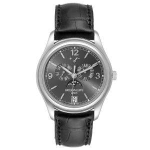 Patek Philippe Grey 18k White Gold Complicated Annual Calendar 5146 Men's Wristwatch 39 MM