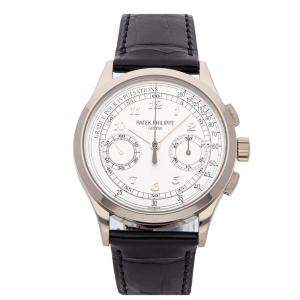Patek Philippe Silver 18K White Gold Complications Chronograph 5170G-001 Men's Wristwatch 39 MM