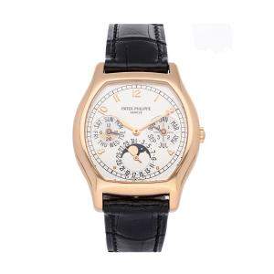 Patek Philippe Silver 18K Rose Gold Grand Complications Perpetual Calendar 5040R-016 Men's Wristwatch 35 MM