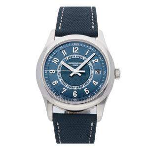 Patek Philippe Blue Stainless Steel Calatrava Limited Edition 6007A-001 Men's Wristwatch 40 MM