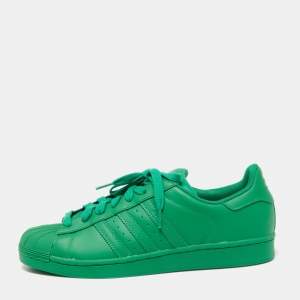 Pharrell Williams Green Leather Pharrell Superstar Low Top Sneakers Size 45.5