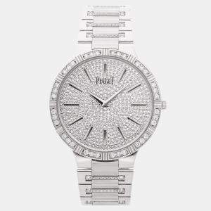 مملوكة مسبقًا Piaget Dancer G0A34054 Silver 18K White Gold, Diamond Manual Winding Men's Watches 38mm
