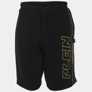 Plein Sport Black/Gold Jersey Logo Print Shorts XL