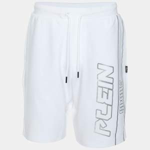 Plein Sport White Jersey Logo Printed Short M