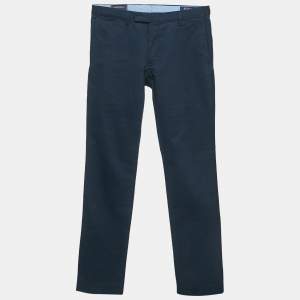 مملوكة مسبقًا بنطلون بولو رالف لورين كحلي ستريتش جاباردين بقصة ضيقة مقاس صغير