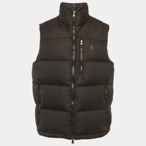 Pre Owned Polo Ralph Lauren Black Synthetic Down Gilet XL