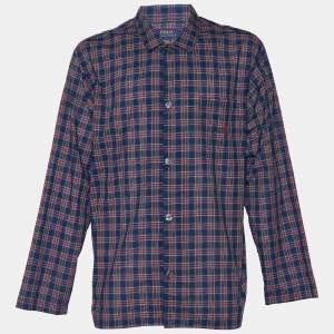 Pre Owned Polo Ralph Lauren Multicolor Checkered Cotton Sleepwear Shirt L