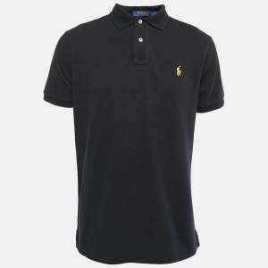 Polo Ralph Lauren Black Cotton Custom Slim Fit Polo T-Shirt L