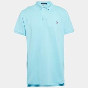 Polo Ralph Lauren Blue Pique Cotton Custom Slim Fit T-Shirt XL