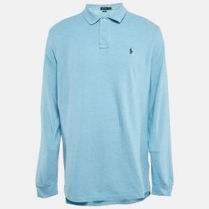 Polo Ralph Lauren Light Blue Cotton Pique Classic Fit Polo T-Shirt L