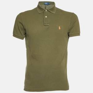 Polo Ralph Lauren Olive Green Cotton Polo T-Shirt M