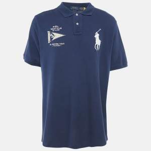 Polo Ralph Lauren Navy Blue Embroidered Polo T-Shirt XL