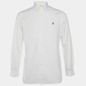 Pre Owned Polo Ralph Lauren White Cotton Button Down Shirt M