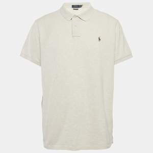 Pre Owned Polo Ralph Lauren Grey Cotton Pique Slim Fit Polo T-Shirt XXL