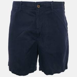Pre Owned Polo Ralph Lauren Navy Blue Linen and Cotton Shorts XXXL