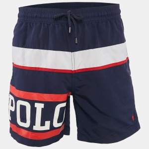 Polo Ralph Lauren Navy Blue Printed Nylon Swim Shorts S