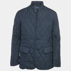 Polo Ralph Lauren Navy Blue Synthetic Quilted Jacket S