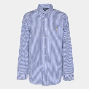 Polo Ralph Lauren Blue/White Striped Cotton Button Front Shirt XL