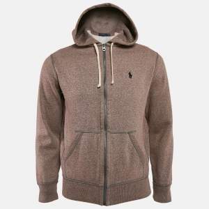 Polo Ralph Lauren Pink Cotton Blend Knit Zip-Up Hoodie S