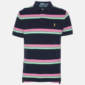 Polo Ralph Lauren Multicolor Stripe Cotton Pique Polo T-Shirt M