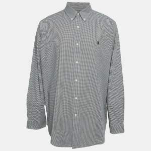 Polo Ralph Lauren Black/White Checks Cotton Classic Fit Shirt XXL