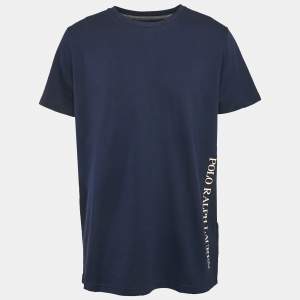 Polo Ralph Lauren Blue Logo Print Jersey Crewneck T-Shirt XXL